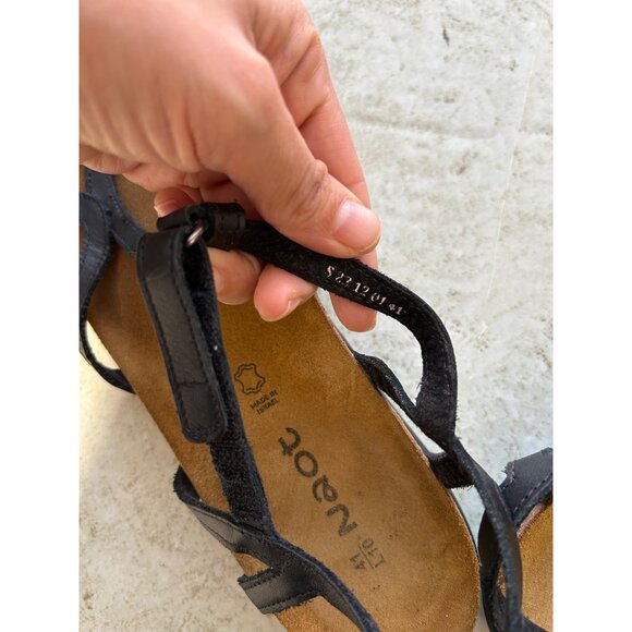 Naot Womens Strappy Black Leather Sandals Size 41 EU - Picture 5 of 10